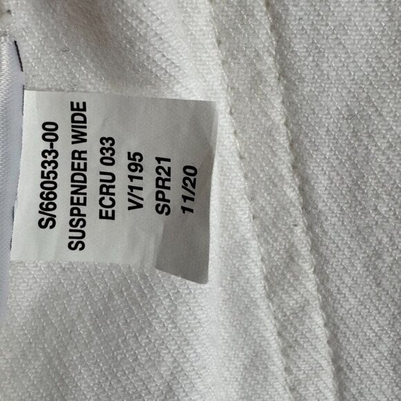 Gap White Ecru High Waist Wide-Leg Suspender Jeans With Washwell Size 16 Short - Picture 15 of 17